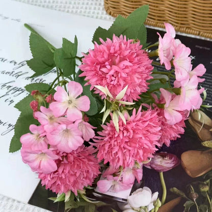 Bouquet bunga BKT 1008 YIYI Bunga Krisan Bola Pompom Artifisial Dekorasi Hiasan Seserahan Buket Palsu