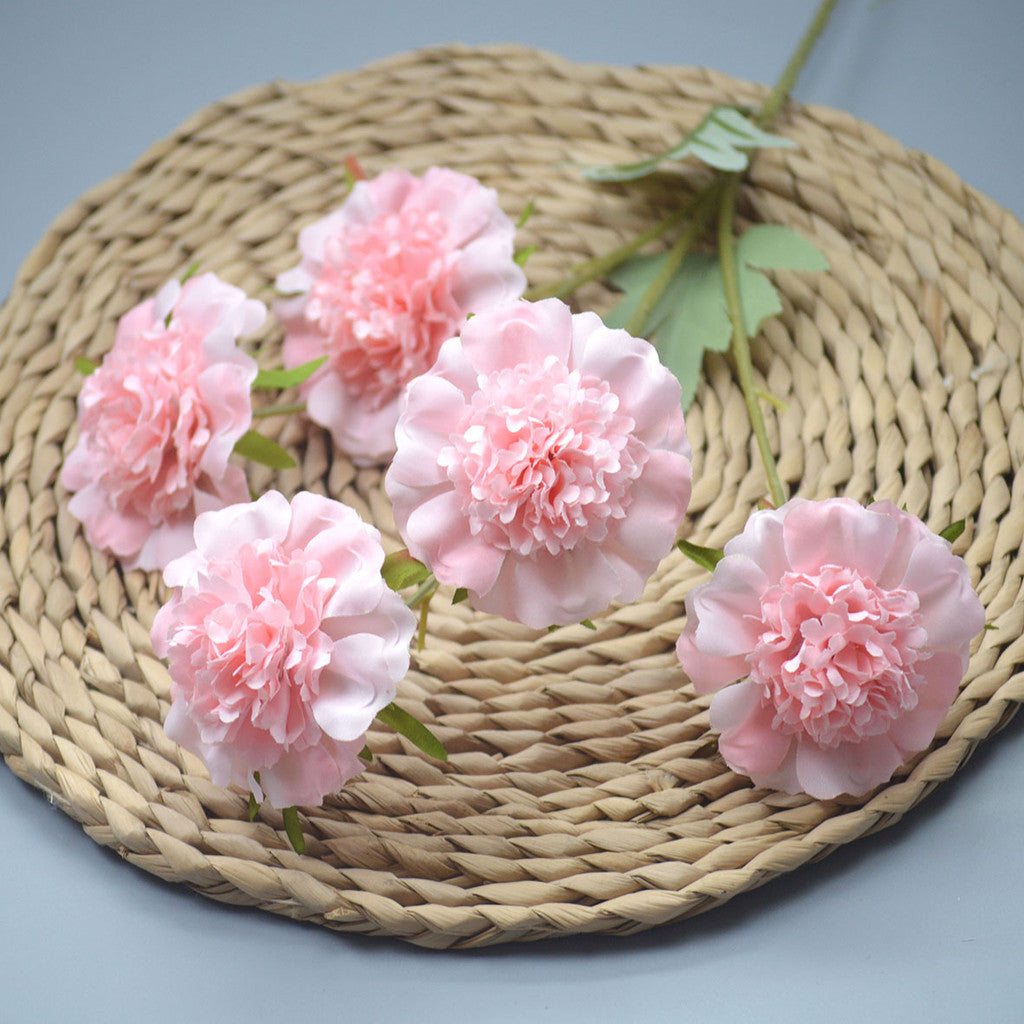 C17 ASEP 3 Cabang 60cm Artificial Bunga Krisan Mawar Diameter 8cm Palsu Plastik Buatan Imitasi Hias Dekor Buket Bouquet Rumah Pesta/Bunga Hias