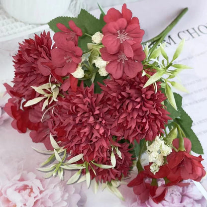 Bouquet bunga BKT 1008 YIYI Bunga Krisan Bola Pompom Artifisial Dekorasi Hiasan Seserahan Buket Palsu
