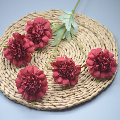 C17 ASEP 3 Cabang 60cm Artificial Bunga Krisan Mawar Diameter 8cm Palsu Plastik Buatan Imitasi Hias Dekor Buket Bouquet Rumah Pesta/Bunga Hias
