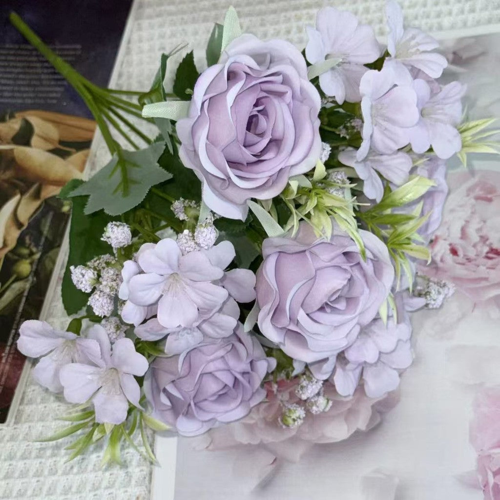 Bouquet bunga BKT 1012 RIN Bunga Mawar Rose Artifisial Dekorasi Hiasan Seserahan Buket Palsu