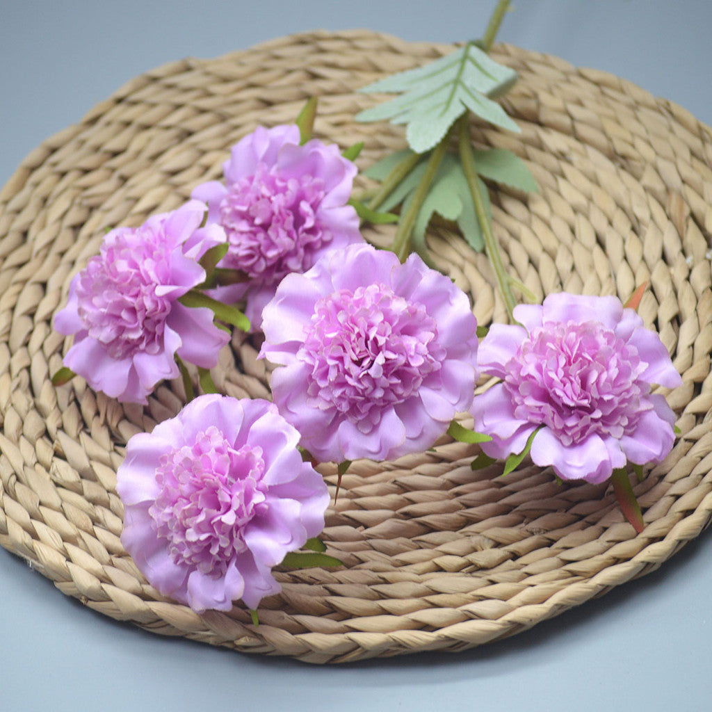 C17 ASEP 3 Cabang 60cm Artificial Bunga Krisan Mawar Diameter 8cm Palsu Plastik Buatan Imitasi Hias Dekor Buket Bouquet Rumah Pesta/Bunga Hias