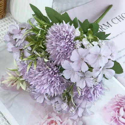 Bouquet bunga BKT 1008 YIYI Bunga Krisan Bola Pompom Artifisial Dekorasi Hiasan Seserahan Buket Palsu