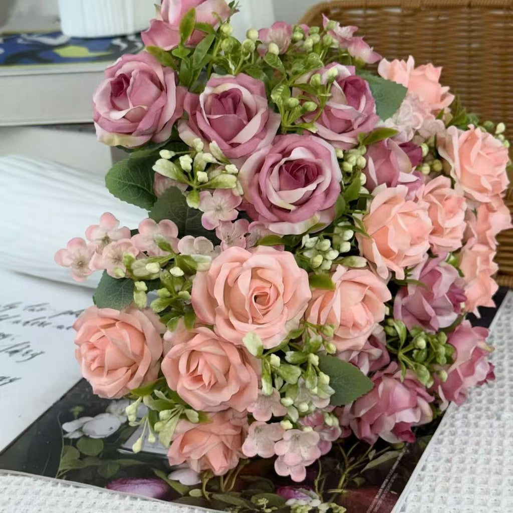 Bouquet bunga BKT 1013 TULLA Bunga Mawar Rose Artifisial Dekorasi Hiasan Seserahan Buket Palsu