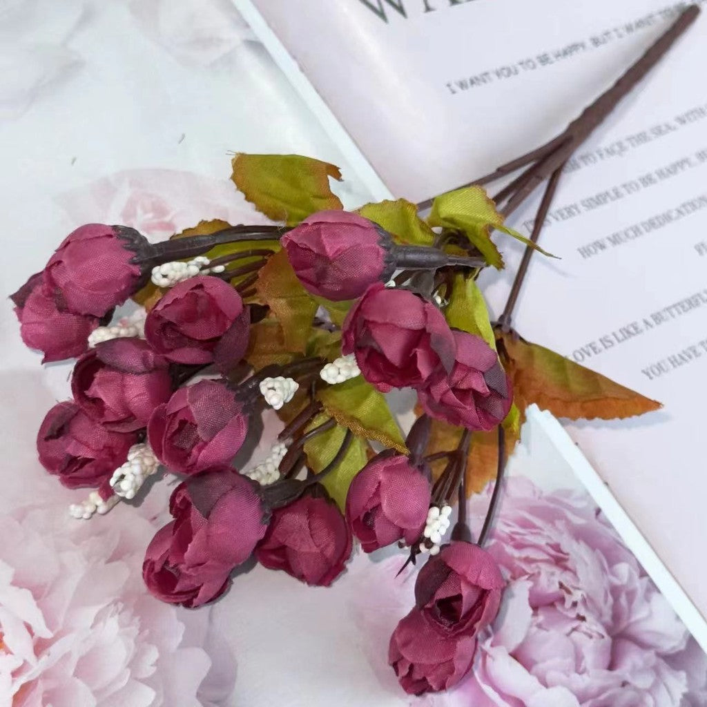 Bouquet bunga BKT 1011 KUNCUP Bunga Mawar Rose Artifisial Dekorasi Hiasan Seserahan Buket Palsu
