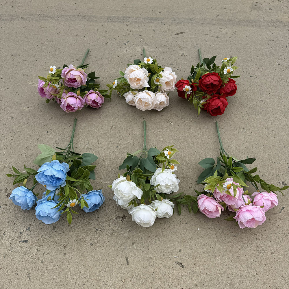 Bouquet bunga P115 MISO Mawar Peony Artifisial Dekorasi Hiasan Seserahan Buket Palsu