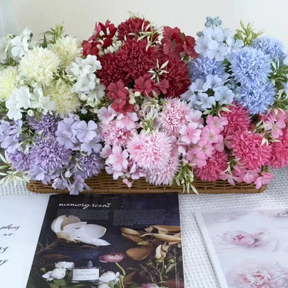Bouquet bunga BKT 1008 YIYI Bunga Krisan Bola Pompom Artifisial Dekorasi Hiasan Seserahan Buket Palsu