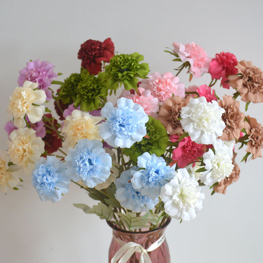 C17 ASEP 3 Cabang 60cm Artificial Bunga Krisan Mawar Diameter 8cm Palsu Plastik Buatan Imitasi Hias Dekor Buket Bouquet Rumah Pesta/Bunga Hias