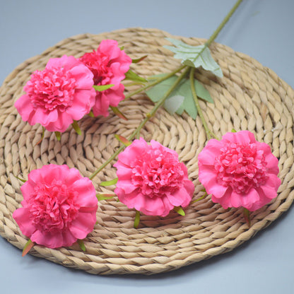 C17 ASEP 3 Cabang 60cm Artificial Bunga Krisan Mawar Diameter 8cm Palsu Plastik Buatan Imitasi Hias Dekor Buket Bouquet Rumah Pesta/Bunga Hias