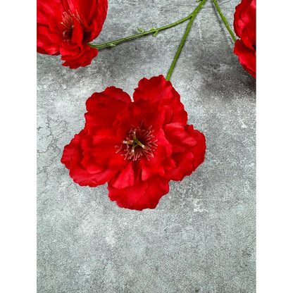 C41 HIBISCUS x3 BUNGA Peony 65CM Diameter 10cm ARTIFICIAL DEKORASI HIAS RUANGAN RUMAH KANTOR STUDIO
