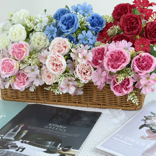 Bouquet bunga BKT 1023 OLEO 7Cbg Bunga MIX PEONY DAN HYDRA Artifisial Dekorasi Hiasan Seserahan Buket Palsu