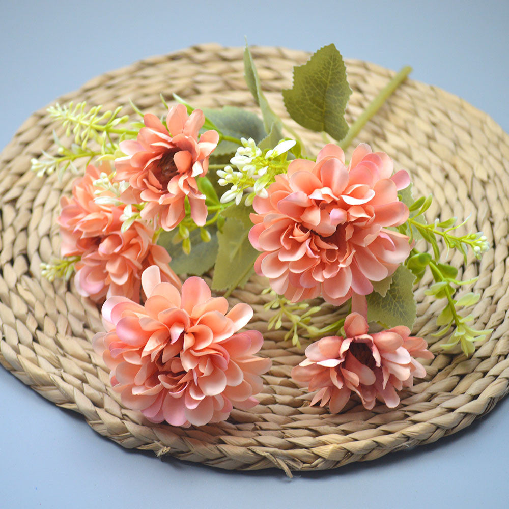 Bouquet bunga P121 BOGO Krisan Bulat Artifisial Dekorasi Hiasan Seserahan Buket Palsu