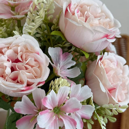 Bouquet bunga BKT 1023 OLEO 7Cbg Bunga MIX PEONY DAN HYDRA Artifisial Dekorasi Hiasan Seserahan Buket Palsu