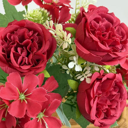 Bouquet bunga BKT 1023 OLEO 7Cbg Bunga MIX PEONY DAN HYDRA Artifisial Dekorasi Hiasan Seserahan Buket Palsu