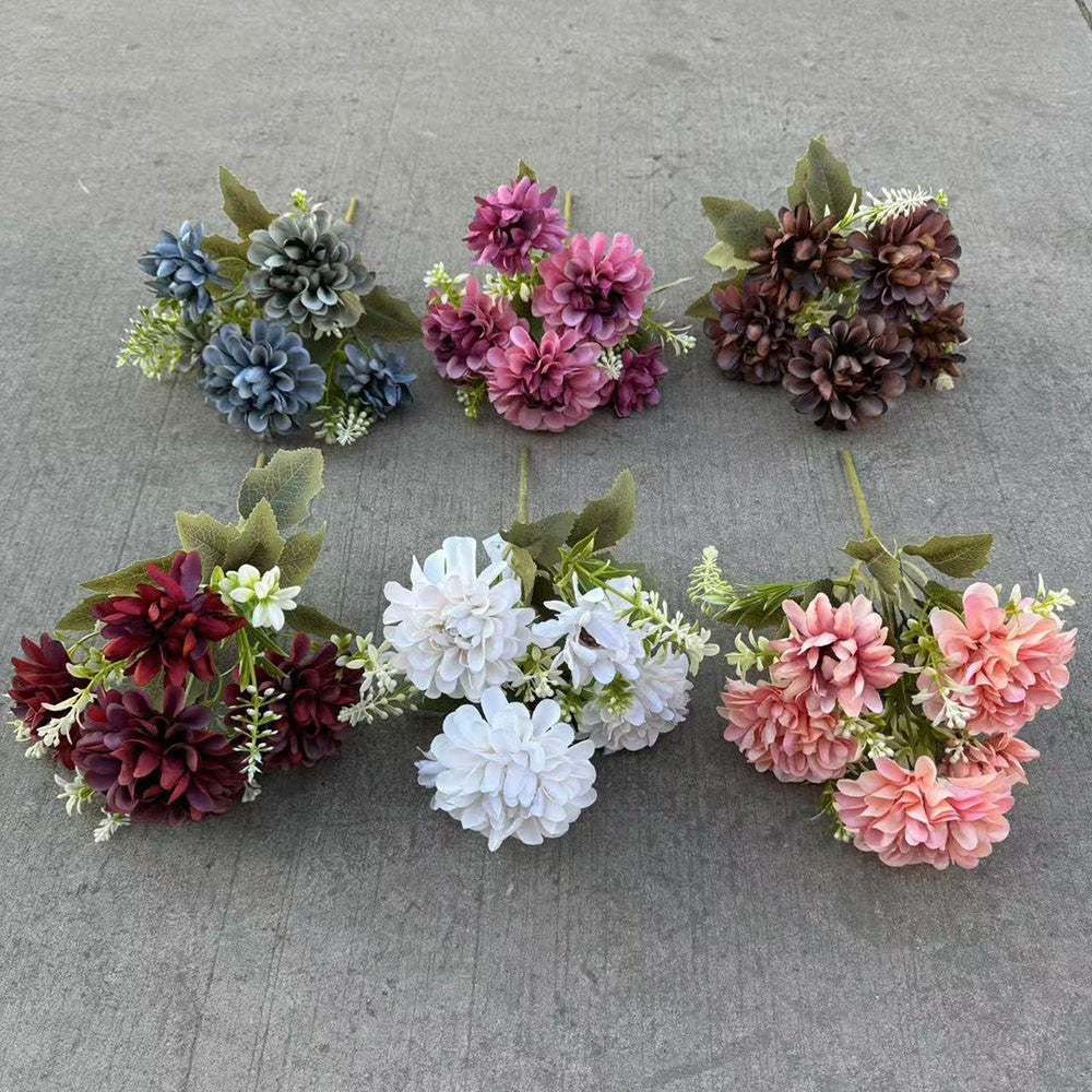 Bouquet bunga P121 BOGO Krisan Bulat Artifisial Dekorasi Hiasan Seserahan Buket Palsu