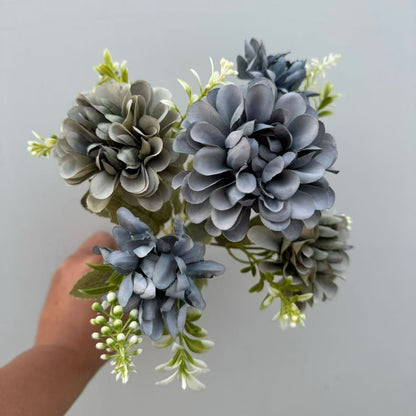 Bouquet bunga P121 BOGO Krisan Bulat Artifisial Dekorasi Hiasan Seserahan Buket Palsu