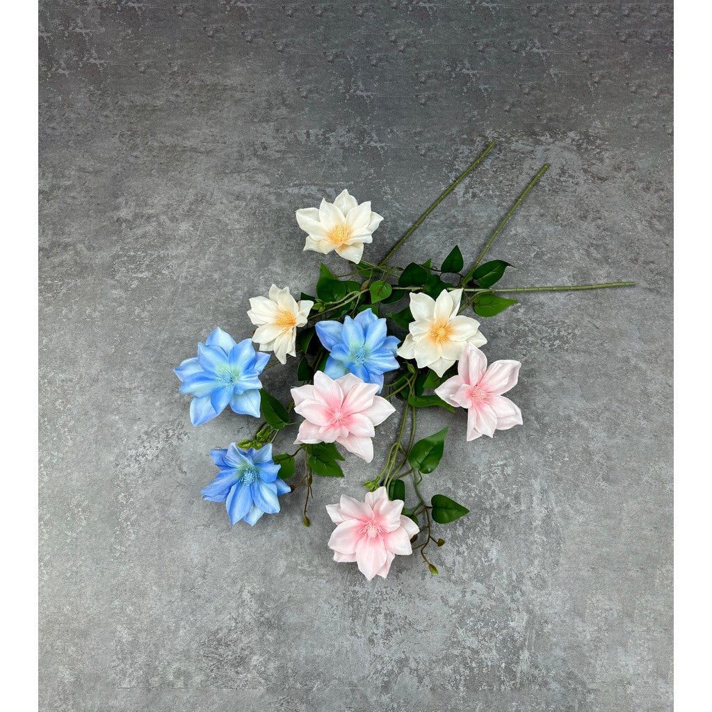 C45 CLEMATIS x3 Bunga Kerisih 3D Printed 75CM Diameter 12cm ARTIFICIAL DEKORASI HIAS RUANGAN RUMAH KANTOR STUDIO