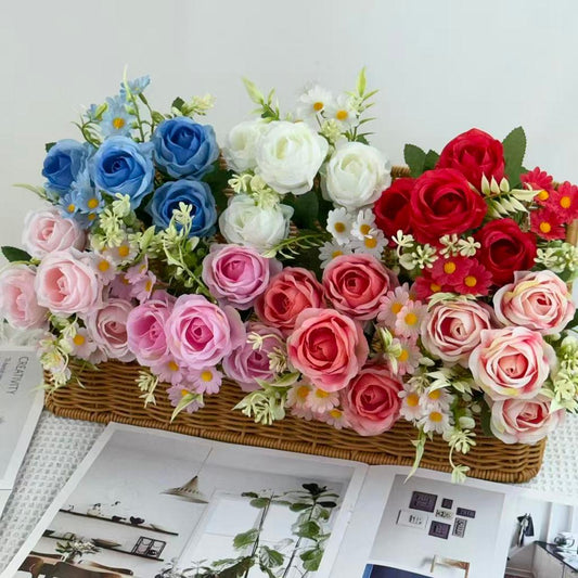 Bouquet bunga BKT 1047 MIWA (x4) 6Cbg Bunga Mawar Artifisial Dekorasi Hiasan Seserahan Buket Palsu