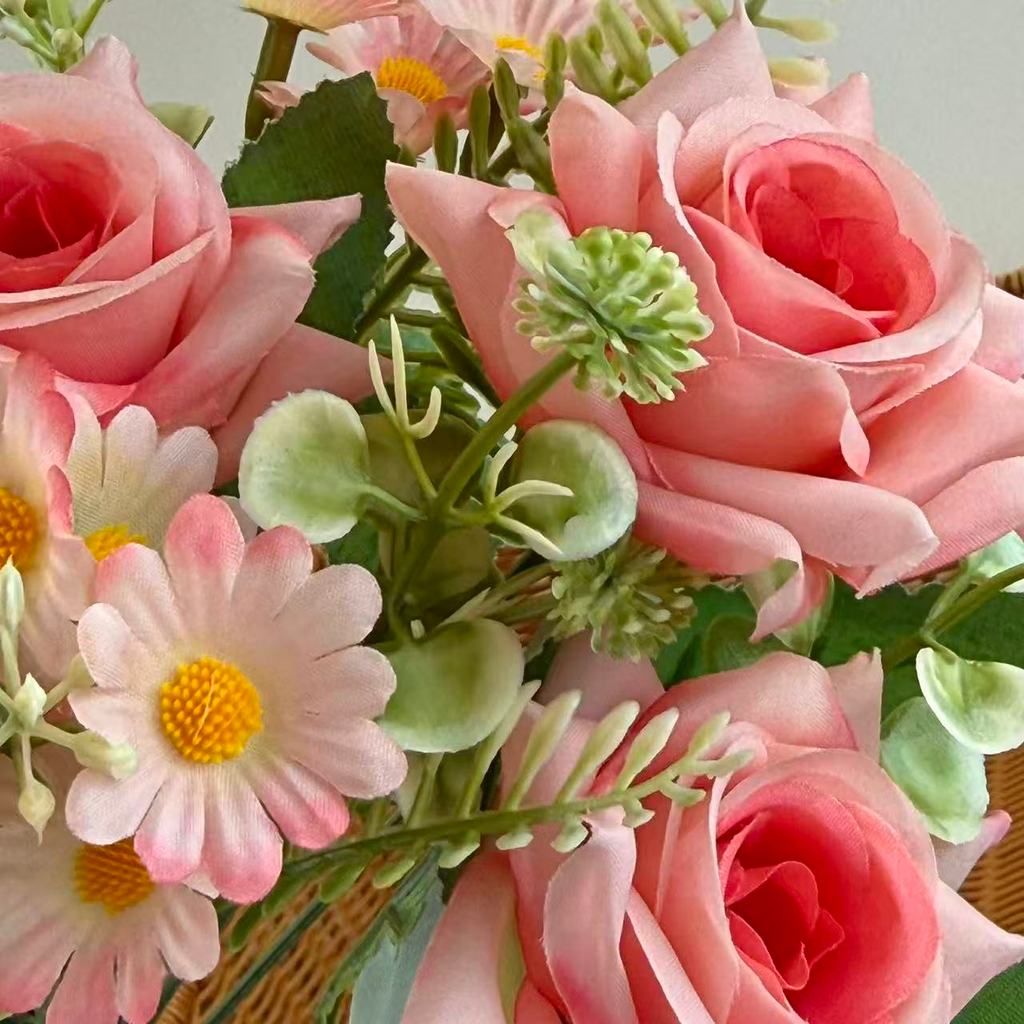 Bouquet bunga BKT 1045 MI'IZU (x4) 6Cbg Bunga Mawar Lance Artifisial Dekorasi Hiasan Seserahan Buket Palsu