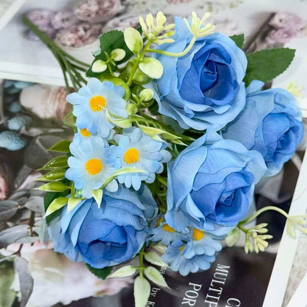 Bouquet bunga BKT 1047 MIWA (x4) 6Cbg Bunga Mawar Artifisial Dekorasi Hiasan Seserahan Buket Palsu