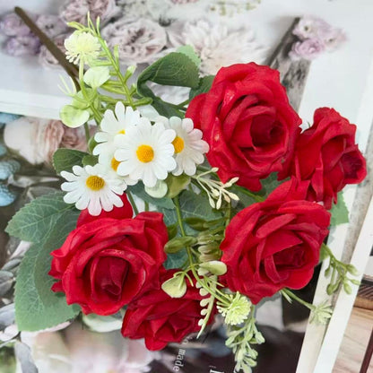 Bouquet bunga BKT 1046 MIZAM (x5) 7Cbg Bunga Mawar Artifisial Dekorasi Hiasan Seserahan Buket Palsu