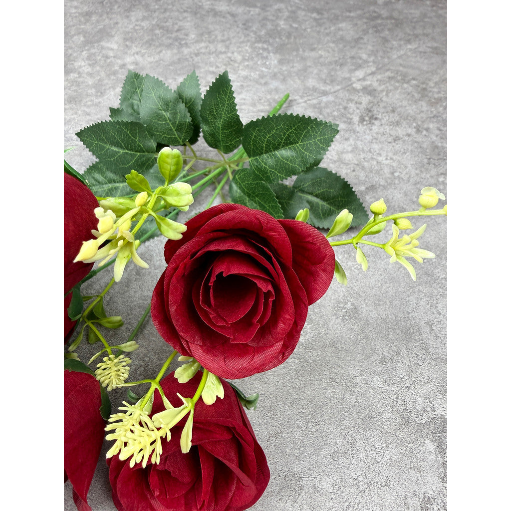 Bouquet bunga P134 PET (x6) ROSE PEARL Mutiara Artifisial Dekorasi Tanaman