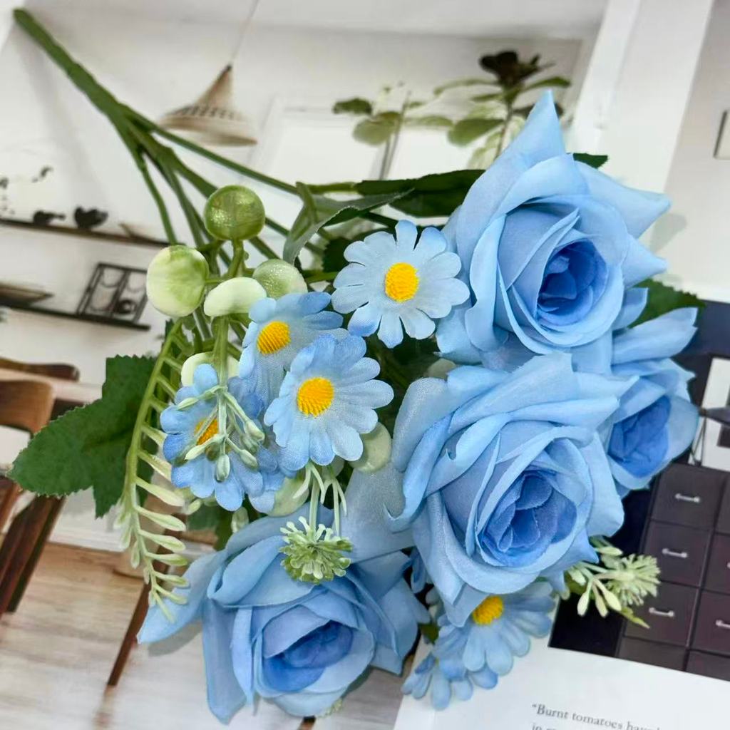 Bouquet bunga BKT 1045 MI'IZU (x4) 6Cbg Bunga Mawar Lance Artifisial Dekorasi Hiasan Seserahan Buket Palsu