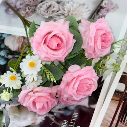 Bouquet bunga BKT 1046 MIZAM (x5) 7Cbg Bunga Mawar Artifisial Dekorasi Hiasan Seserahan Buket Palsu