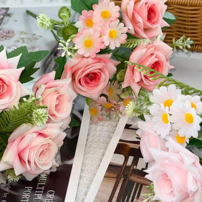 Bouquet bunga BKT 1045 MI'IZU (x4) 6Cbg Bunga Mawar Lance Artifisial Dekorasi Hiasan Seserahan Buket Palsu