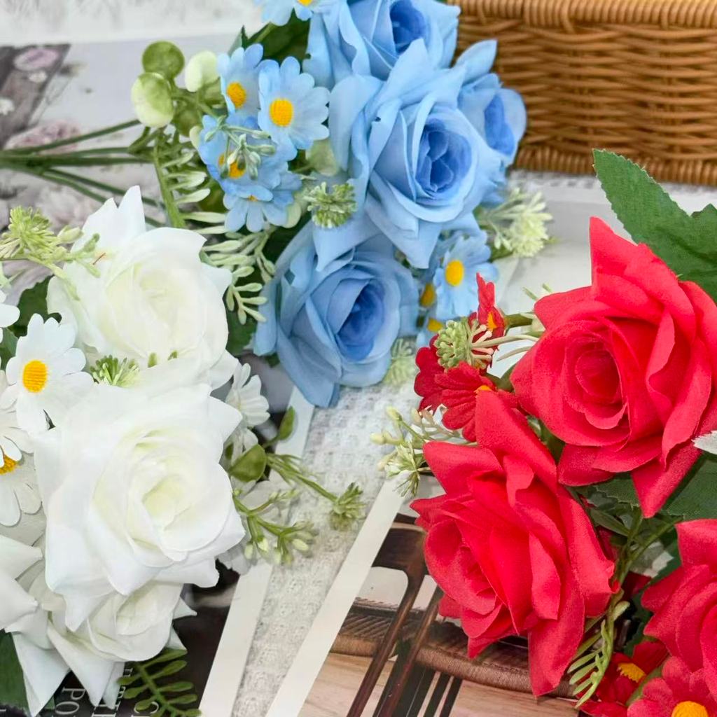Bouquet bunga BKT 1045 MI'IZU (x4) 6Cbg Bunga Mawar Lance Artifisial Dekorasi Hiasan Seserahan Buket Palsu