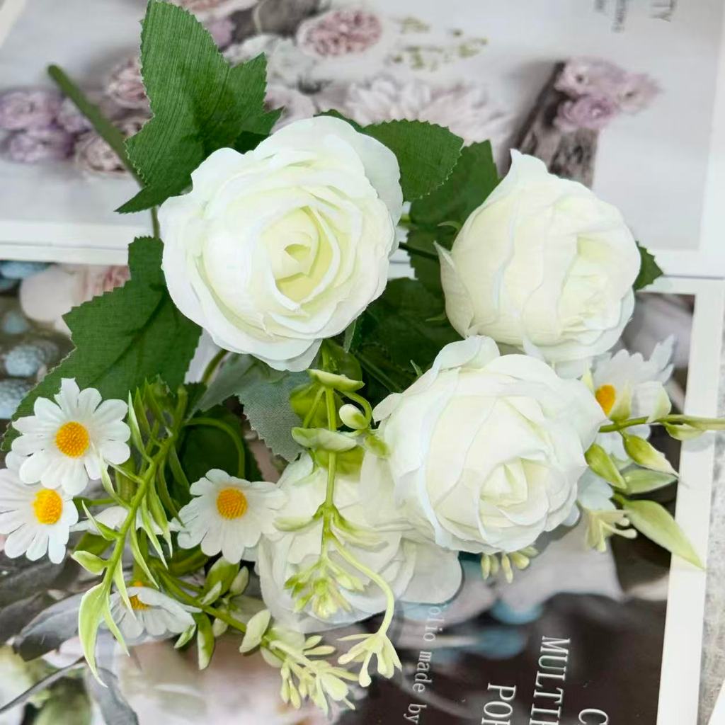 Bouquet bunga BKT 1047 MIWA (x4) 6Cbg Bunga Mawar Artifisial Dekorasi Hiasan Seserahan Buket Palsu