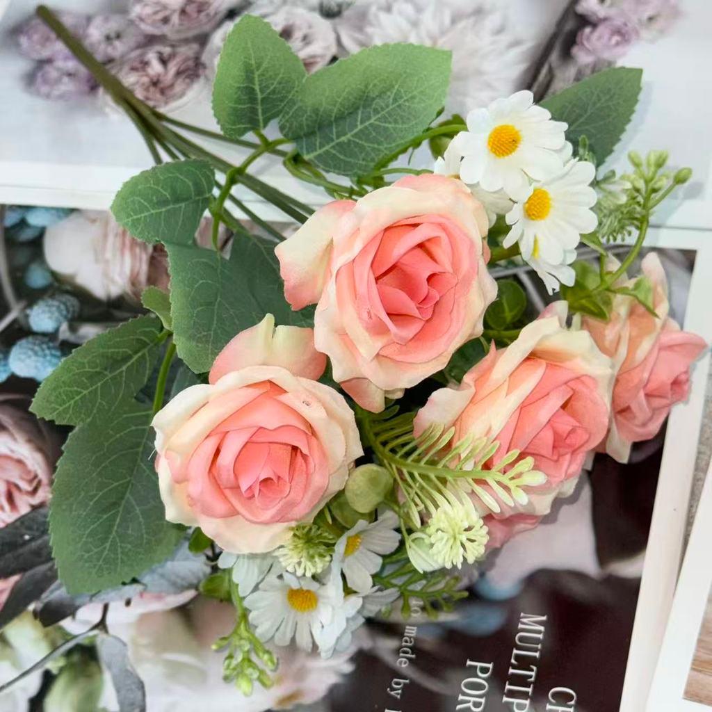 Bouquet bunga BKT 1046 MIZAM (x5) 7Cbg Bunga Mawar Artifisial Dekorasi Hiasan Seserahan Buket Palsu