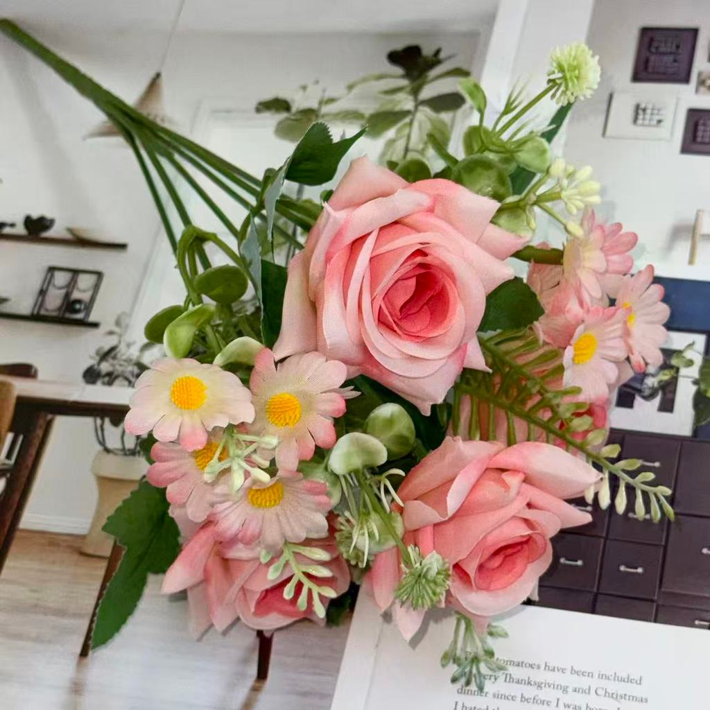 Bouquet bunga BKT 1045 MI'IZU (x4) 6Cbg Bunga Mawar Lance Artifisial Dekorasi Hiasan Seserahan Buket Palsu