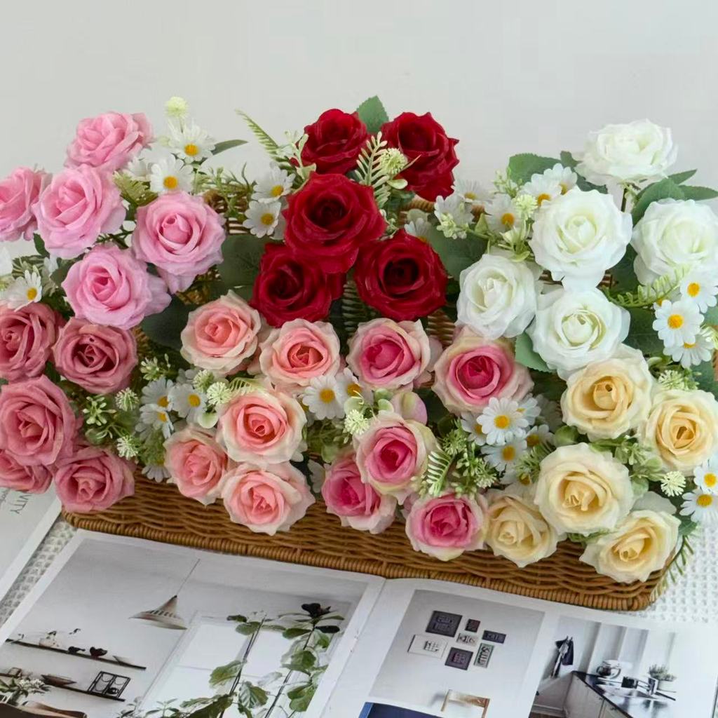 Bouquet bunga BKT 1046 MIZAM (x5) 7Cbg Bunga Mawar Artifisial Dekorasi Hiasan Seserahan Buket Palsu