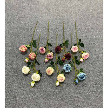 Bouquet bunga C102 PIWONIA (x3) PEONY ROSE Artifisial Dekorasi Tanaman
