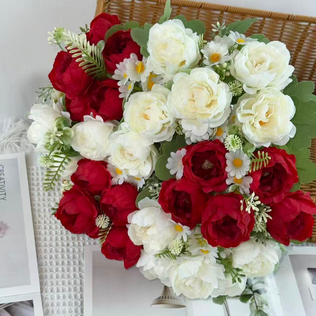 Bouquet bunga BKT 1049 MIONI (x5) 7Cbg Bunga PEONY Artifisial Dekorasi Hiasan Seserahan Buket Palsu