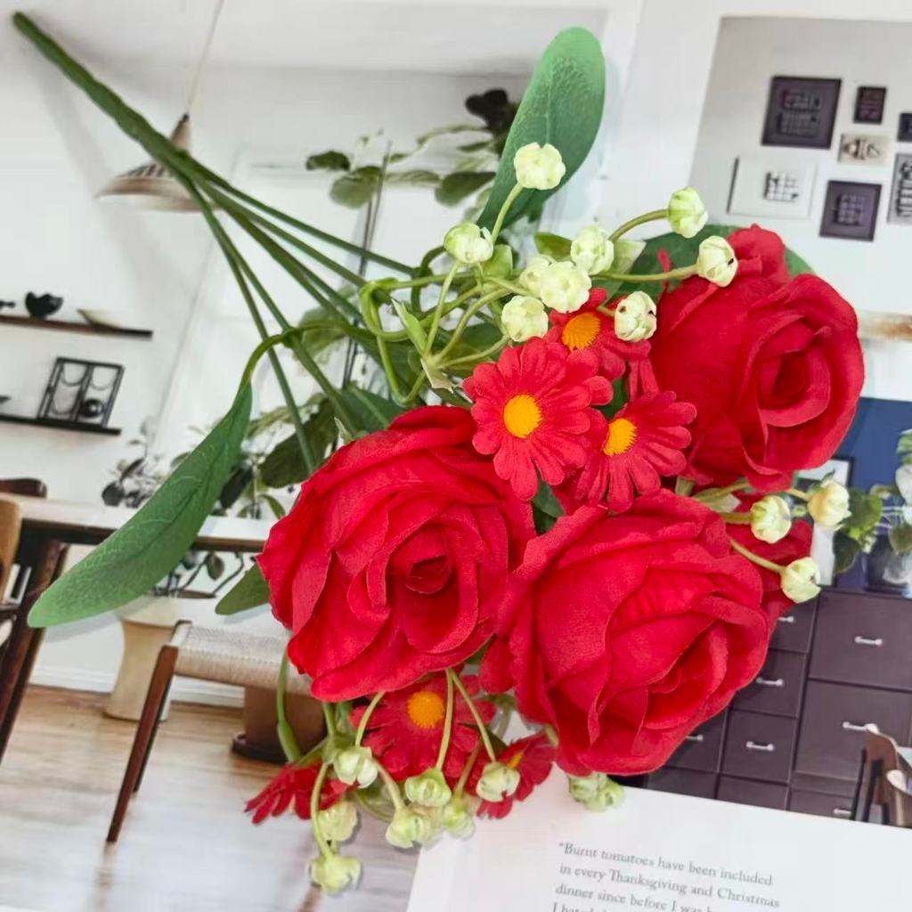 Bouquet bunga BKT 1051 LOWE (x4) 6Cbg Bunga ROSE Artifisial Dekorasi Hiasan Seserahan Buket Palsu