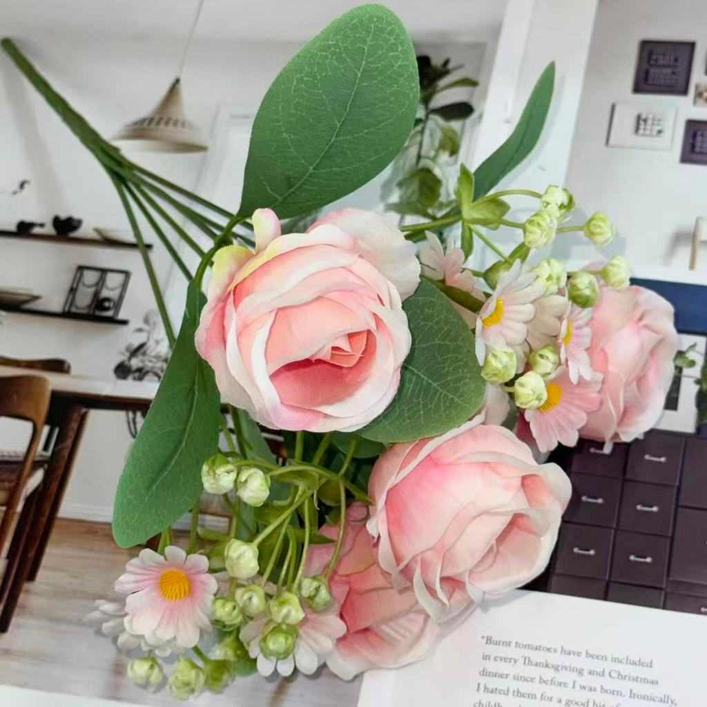 Bouquet bunga BKT 1051 LOWE (x4) 6Cbg Bunga ROSE Artifisial Dekorasi Hiasan Seserahan Buket Palsu