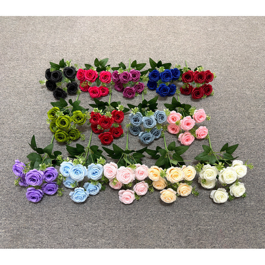 Bouquet bunga P137 JUNZI (x6) Mawar Artifisial Dekorasi Tanaman