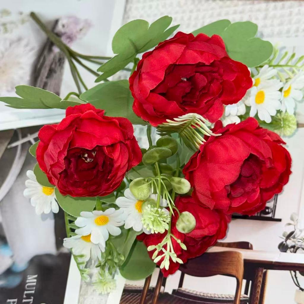 Bouquet bunga BKT 1049 MIONI (x5) 7Cbg Bunga PEONY Artifisial Dekorasi Hiasan Seserahan Buket Palsu