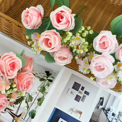 Bouquet bunga BKT 1051 LOWE (x4) 6Cbg Bunga ROSE Artifisial Dekorasi Hiasan Seserahan Buket Palsu