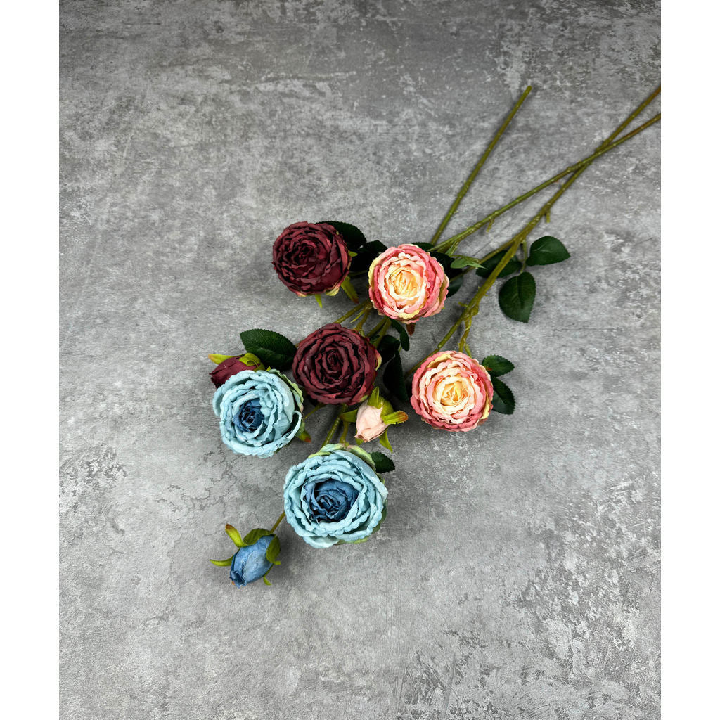 Bouquet bunga C102 PIWONIA (x3) PEONY ROSE Artifisial Dekorasi Tanaman