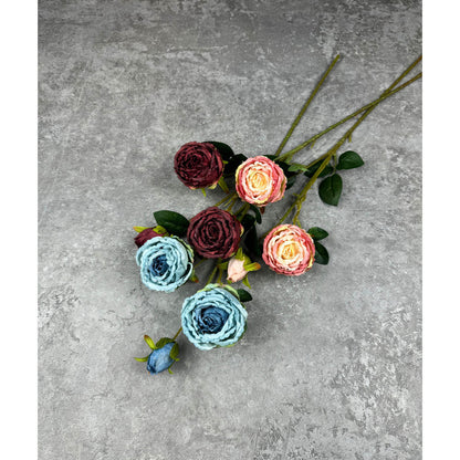Bouquet bunga C102 PIWONIA (x3) PEONY ROSE Artifisial Dekorasi Tanaman