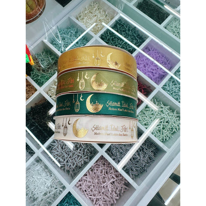 PTA10 LEBARAN IDUL FITRI Pita Kado 2,5cm 20 YARD / Pita Dekorasi Buket