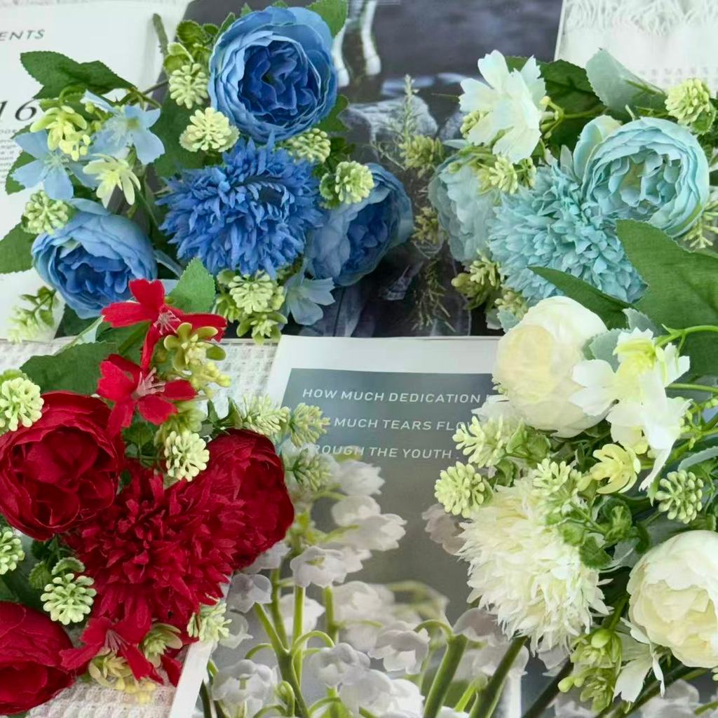 Bouquet bunga BKT 1038 RANUNCULUS 6Cbg Bunga Peony Artifisial Dekorasi Hiasan Seserahan Buket Palsu