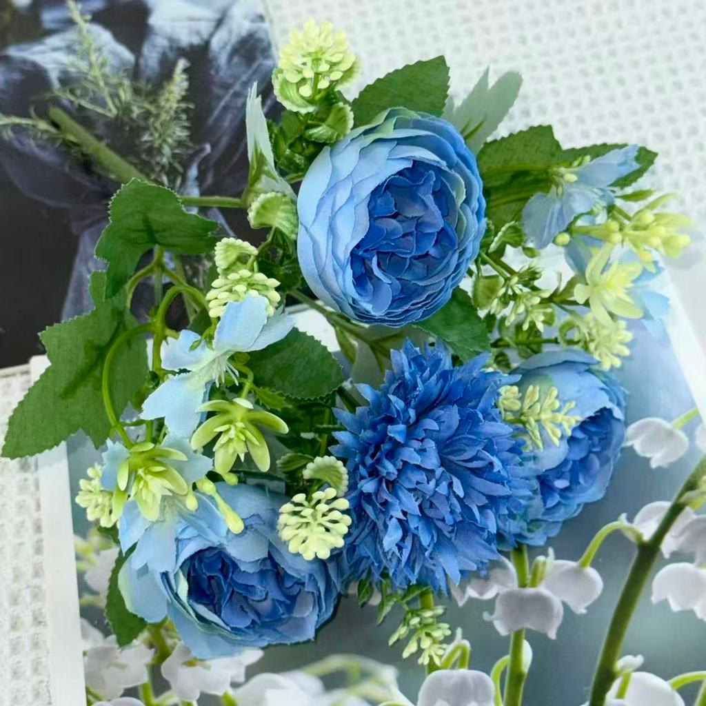 Bouquet bunga BKT 1038 RANUNCULUS 6Cbg Bunga Peony Artifisial Dekorasi Hiasan Seserahan Buket Palsu
