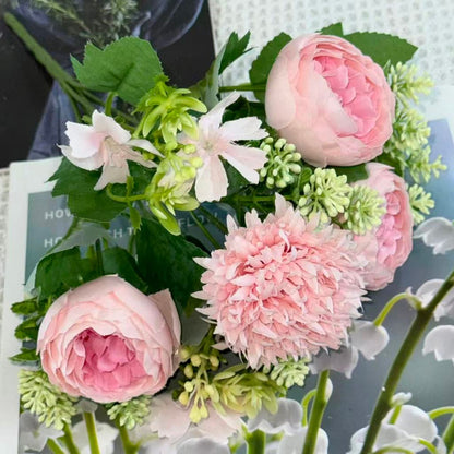 Bouquet bunga BKT 1038 RANUNCULUS 6Cbg Bunga Peony Artifisial Dekorasi Hiasan Seserahan Buket Palsu