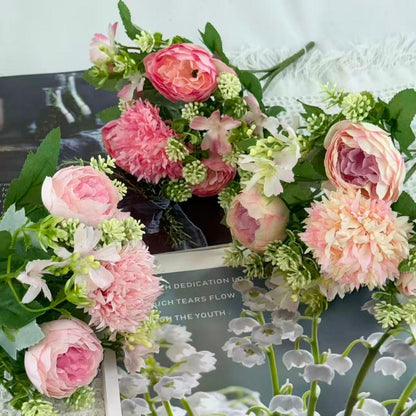 Bouquet bunga BKT 1038 RANUNCULUS 6Cbg Bunga Peony Artifisial Dekorasi Hiasan Seserahan Buket Palsu