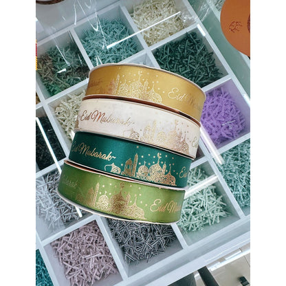PTA10 LEBARAN IDUL FITRI Pita Kado 2,5cm 20 YARD / Pita Dekorasi Buket