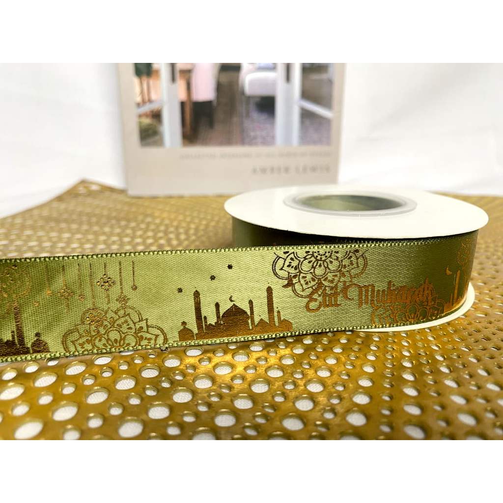 PTA10 LEBARAN IDUL FITRI Pita Kado 2,5cm 20 YARD / Pita Dekorasi Buket